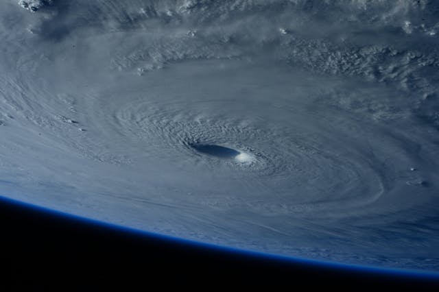 A view of a hurricane from space