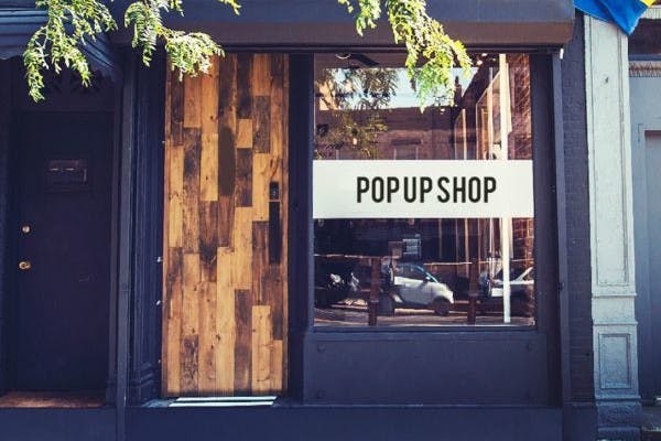 Custom storefront sign design for mall pop-up shop