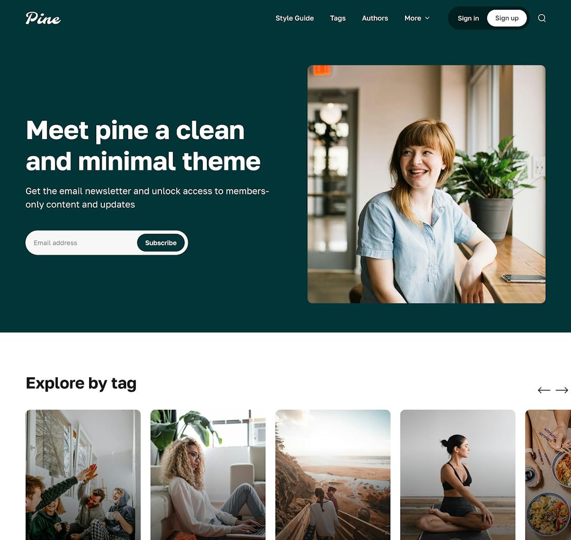 A screenshot of the Pine Ghost theme