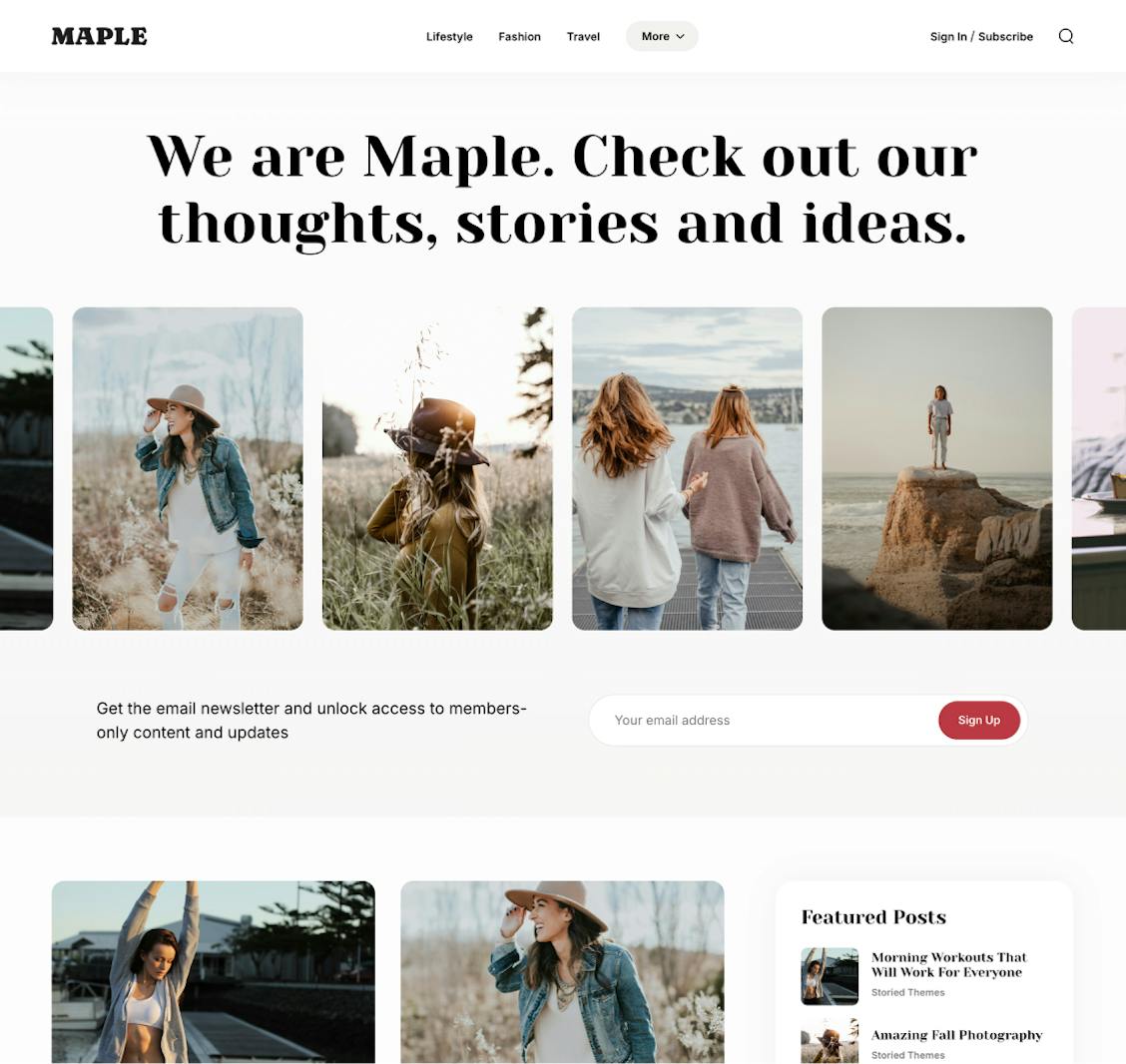 A screenshot of the Maple Ghost theme