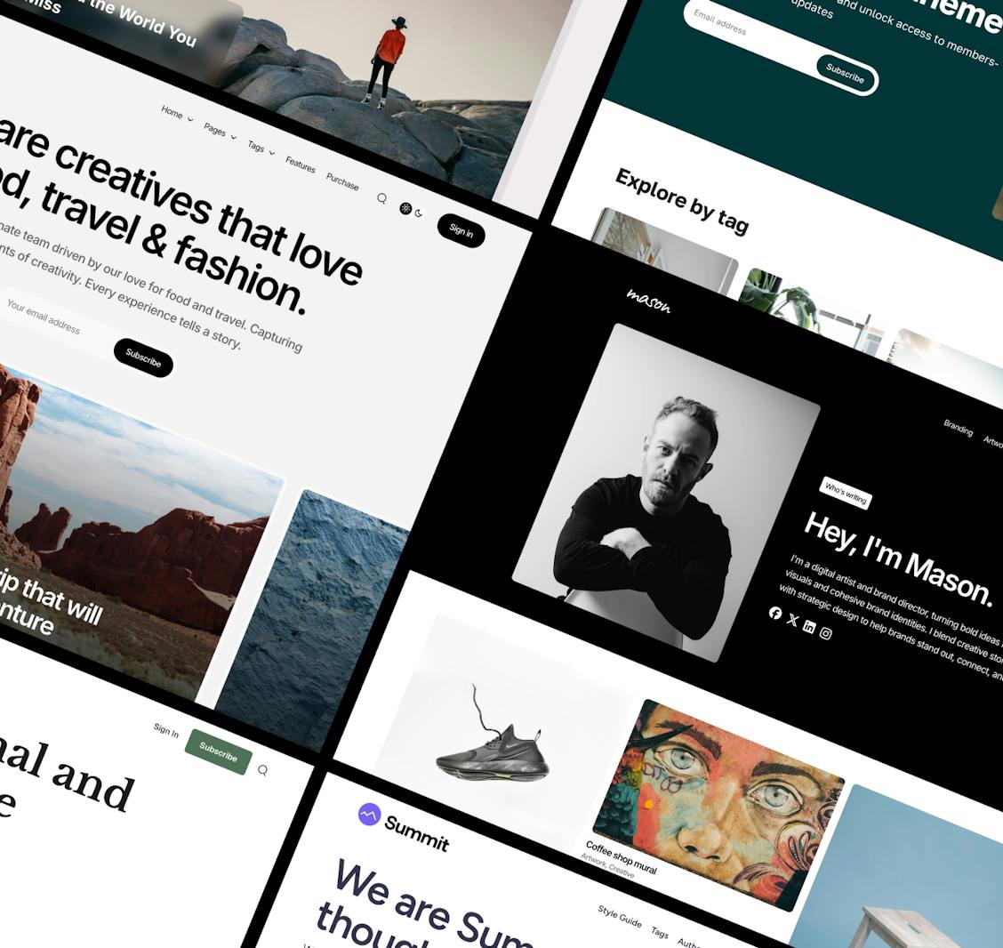 A screenshot of the Ghost Themes Bundle Ghost theme