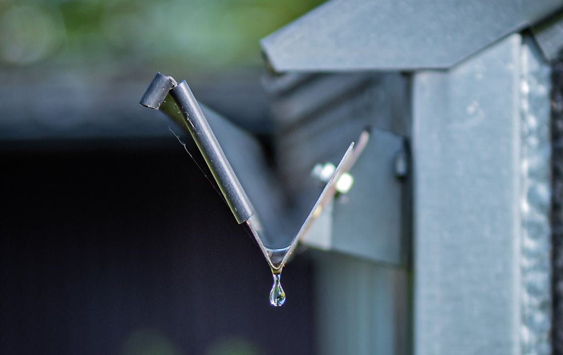gutter with water dropping