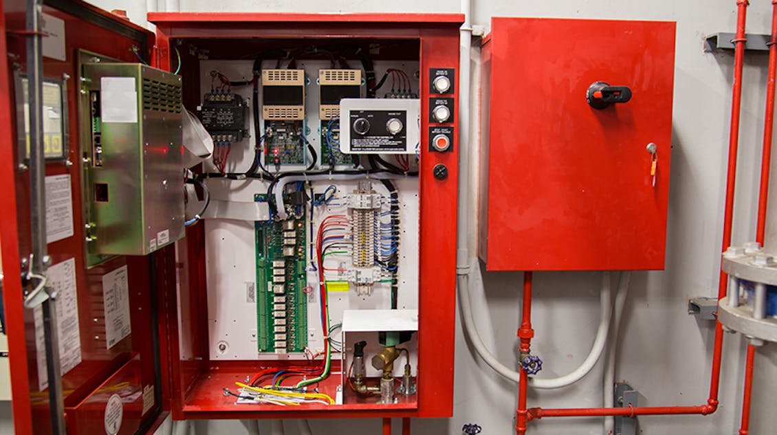 sprinkler system on wall