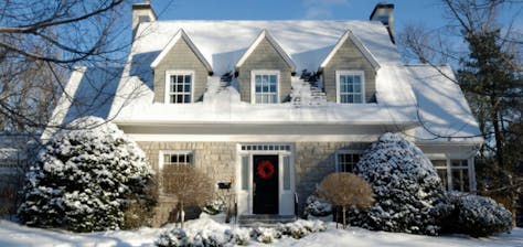 House with Snow on Roof
