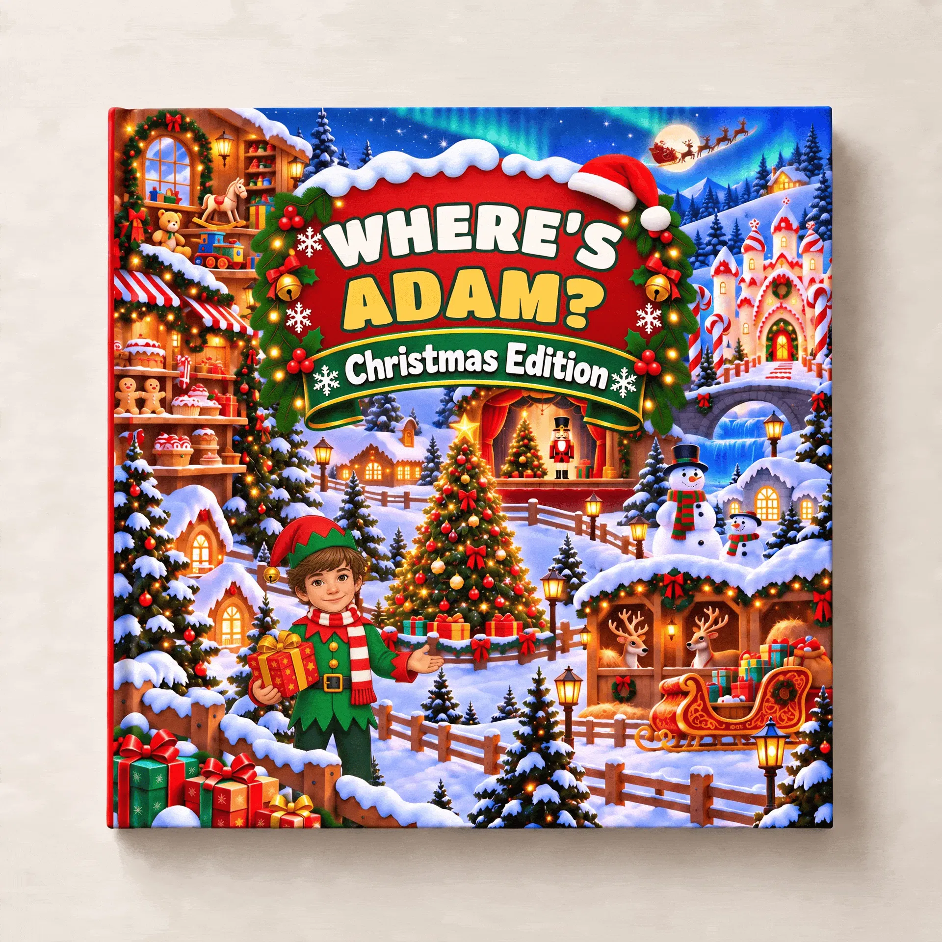 Front cover of a personalized search-and-find book