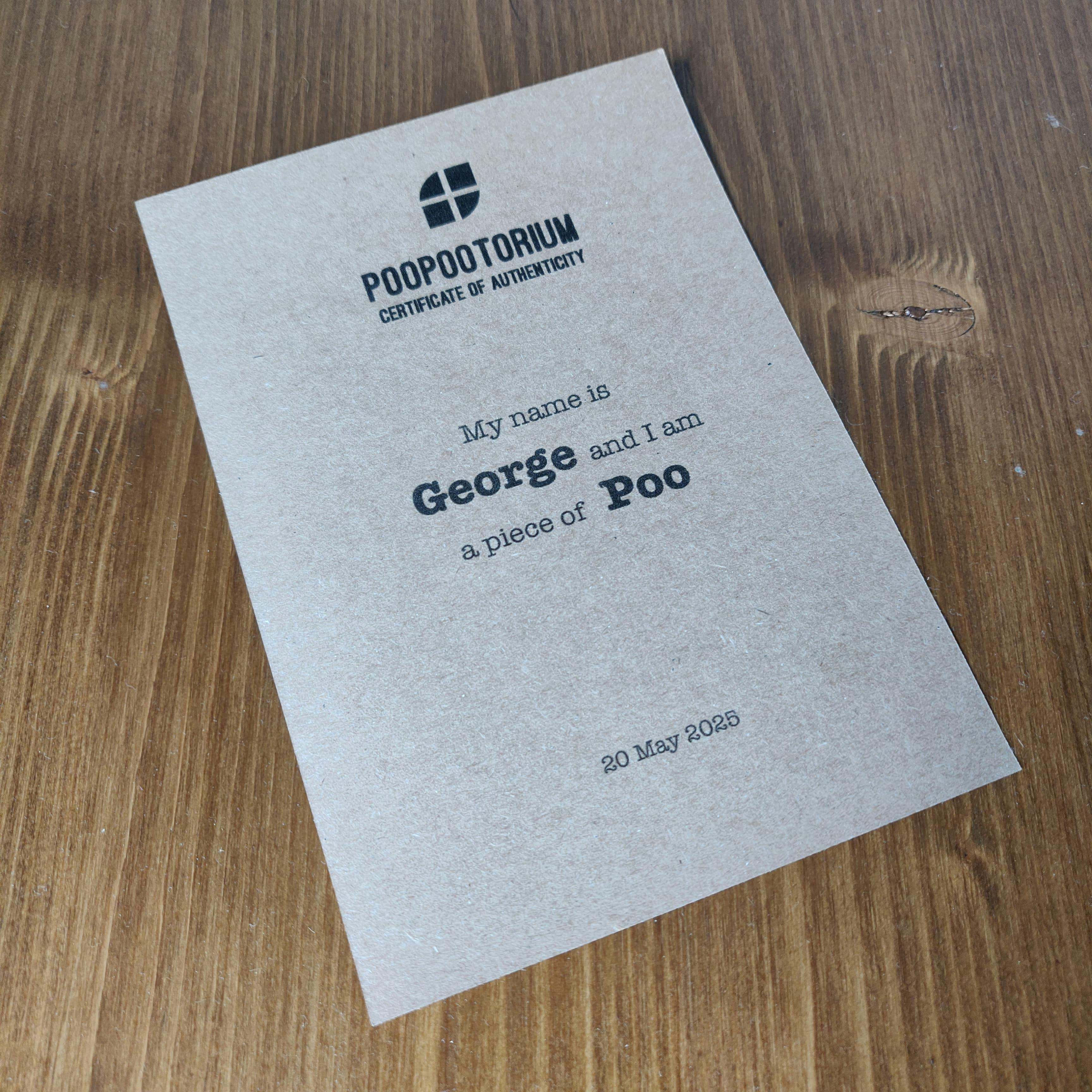 Pet Poo ® Certificate