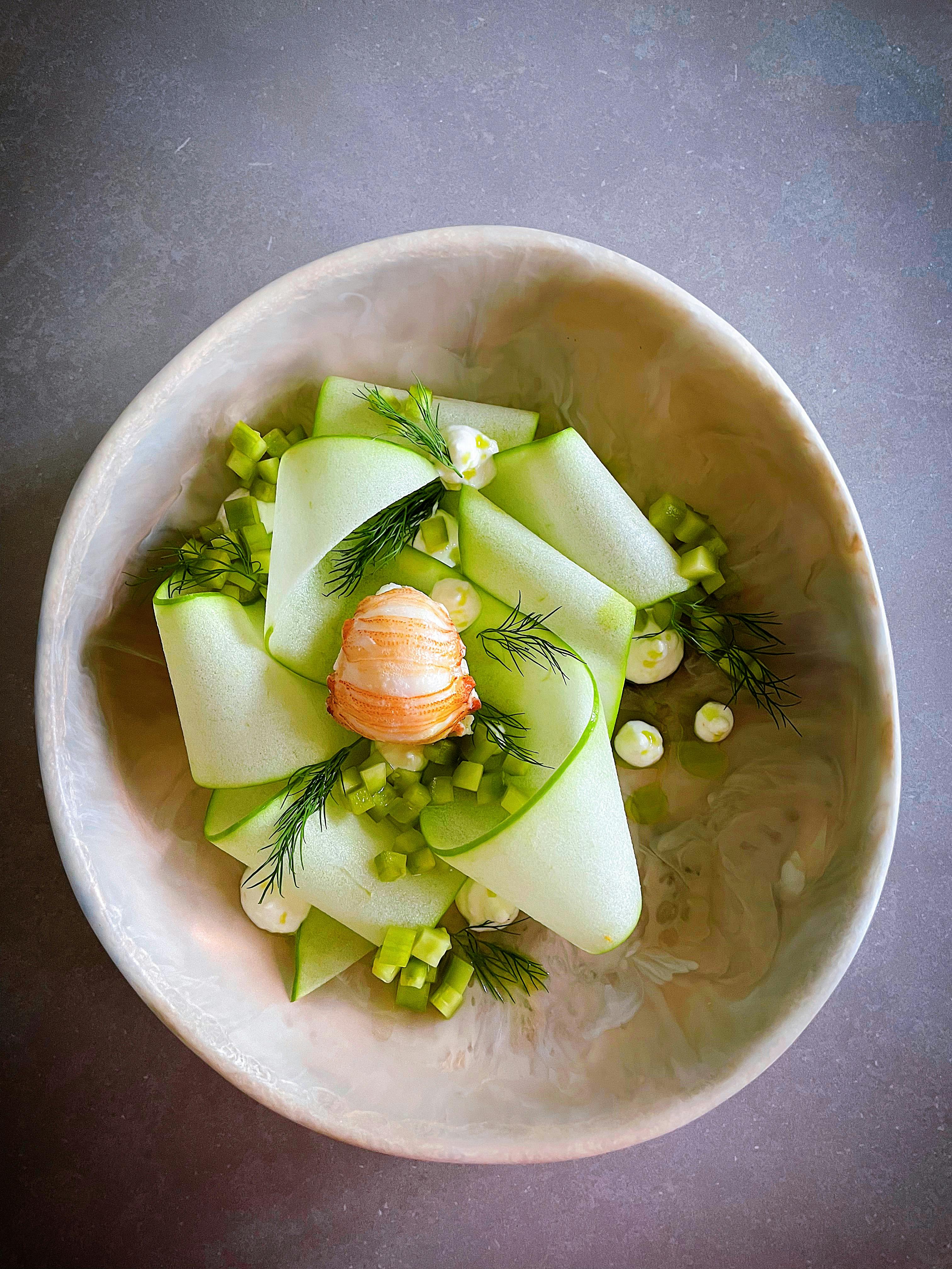 Australian Bay Lobster, Apple and Cucumber Salad by Elena Duggan