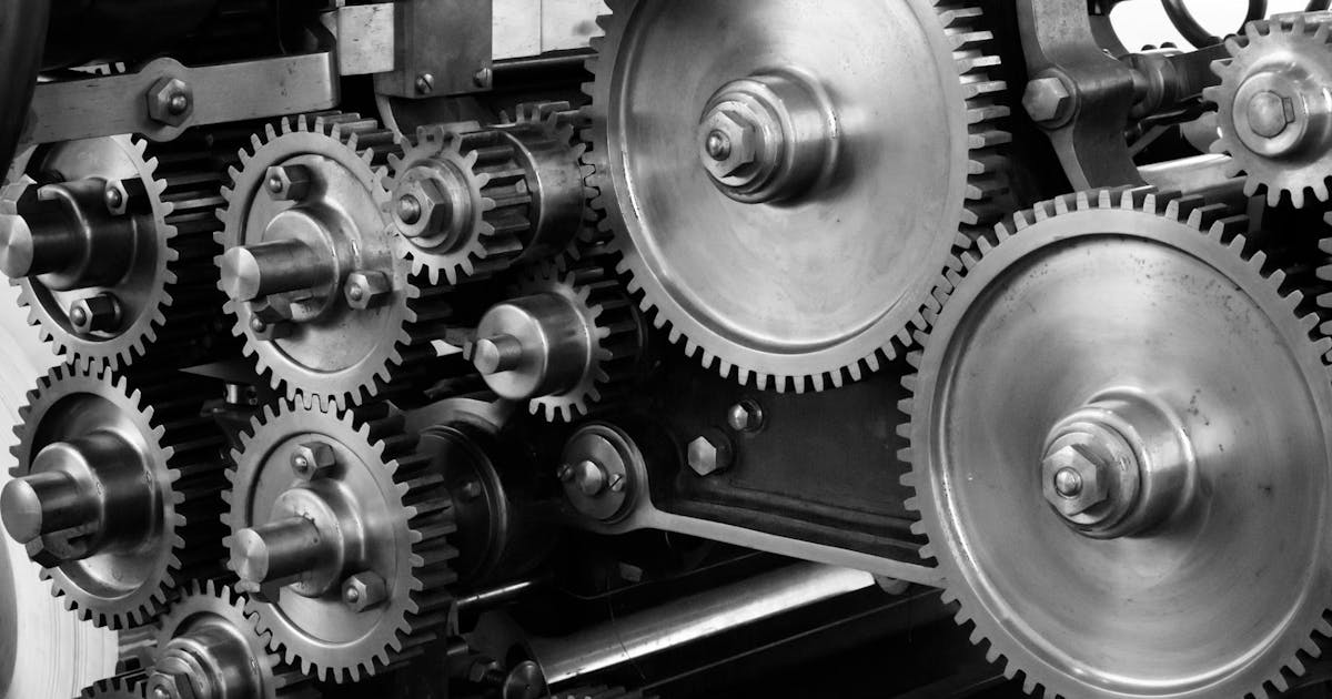 Interconnected gears working together to translate energy