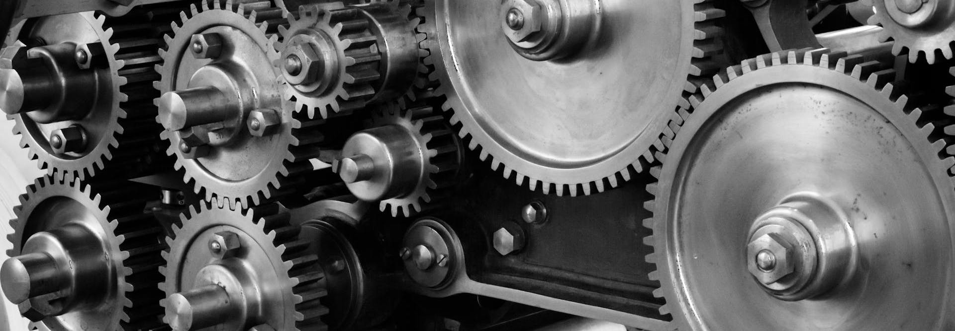 Interconnected gears working together to translate energy