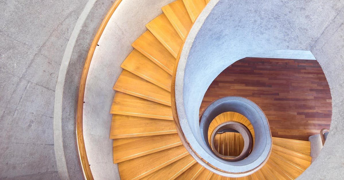 spiral staircase from above showing the golden ratio