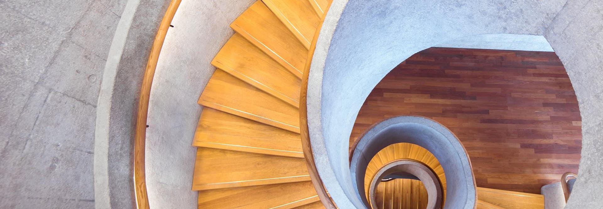 spiral staircase from above showing the golden ratio