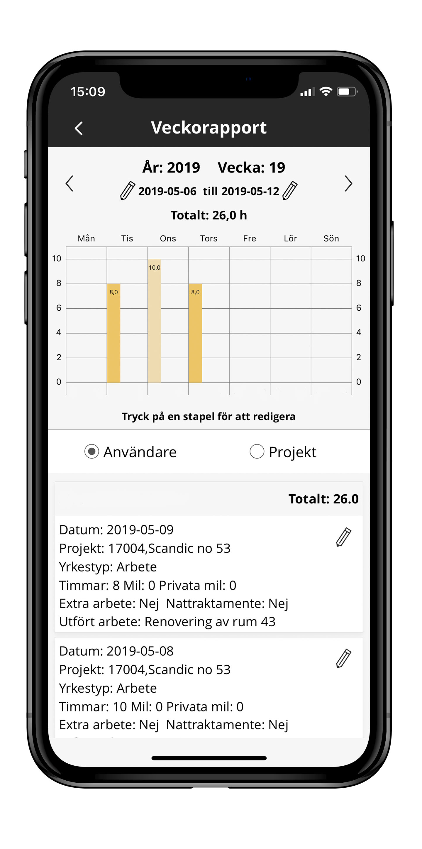 Tidrapport, Tidrapportering & Tidsregistrering- Struqtur