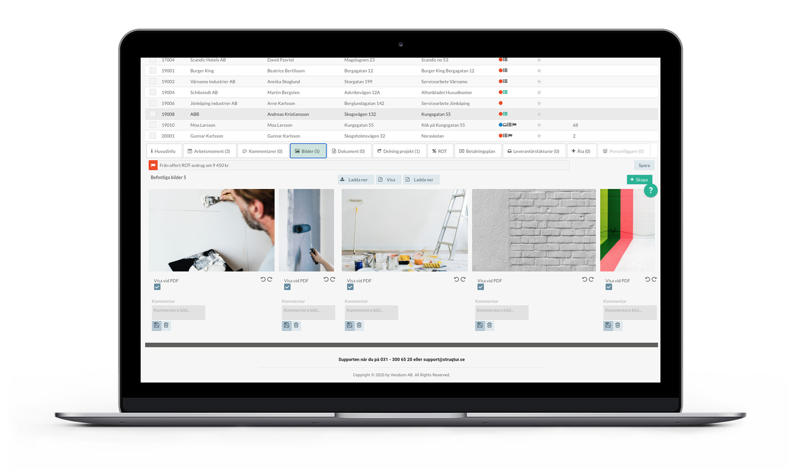Ladda upp bilder på ert projekt via datorn