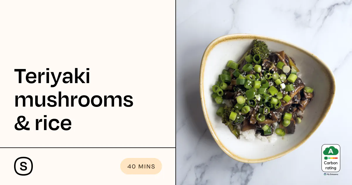 Vegan teriyaki mushrooms with rice - Stryve