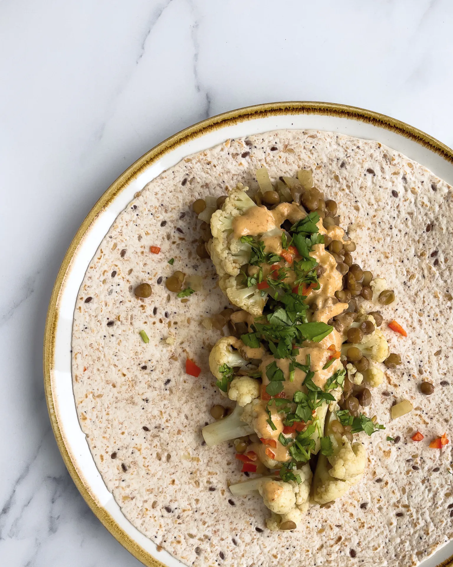 Cauliflower & lentil wraps - Stryve