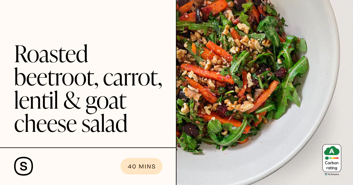 Roasted beetroot, carrot, lentil & goat cheese salad - Stryve