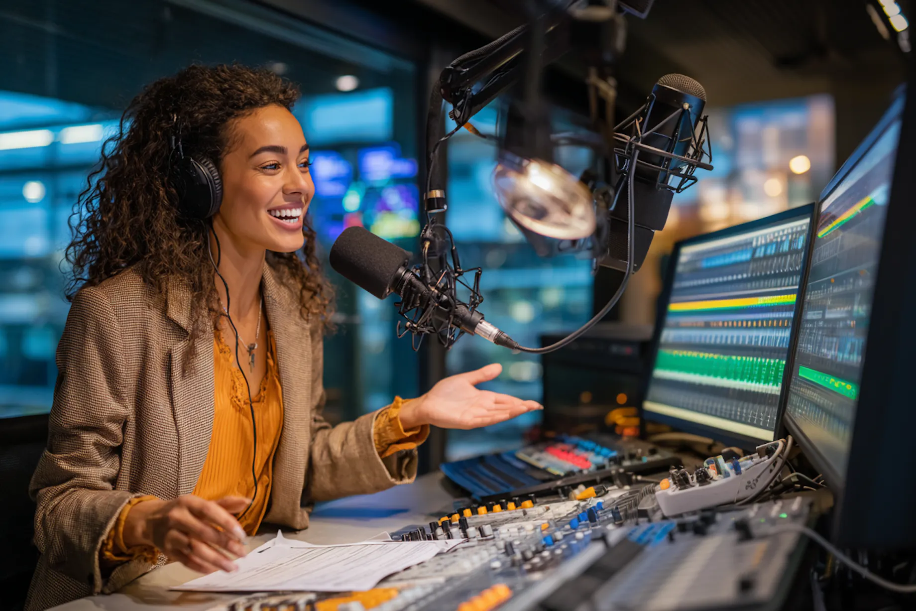 Afbeelding voor het beroep Presentator voor radio, tv en andere media