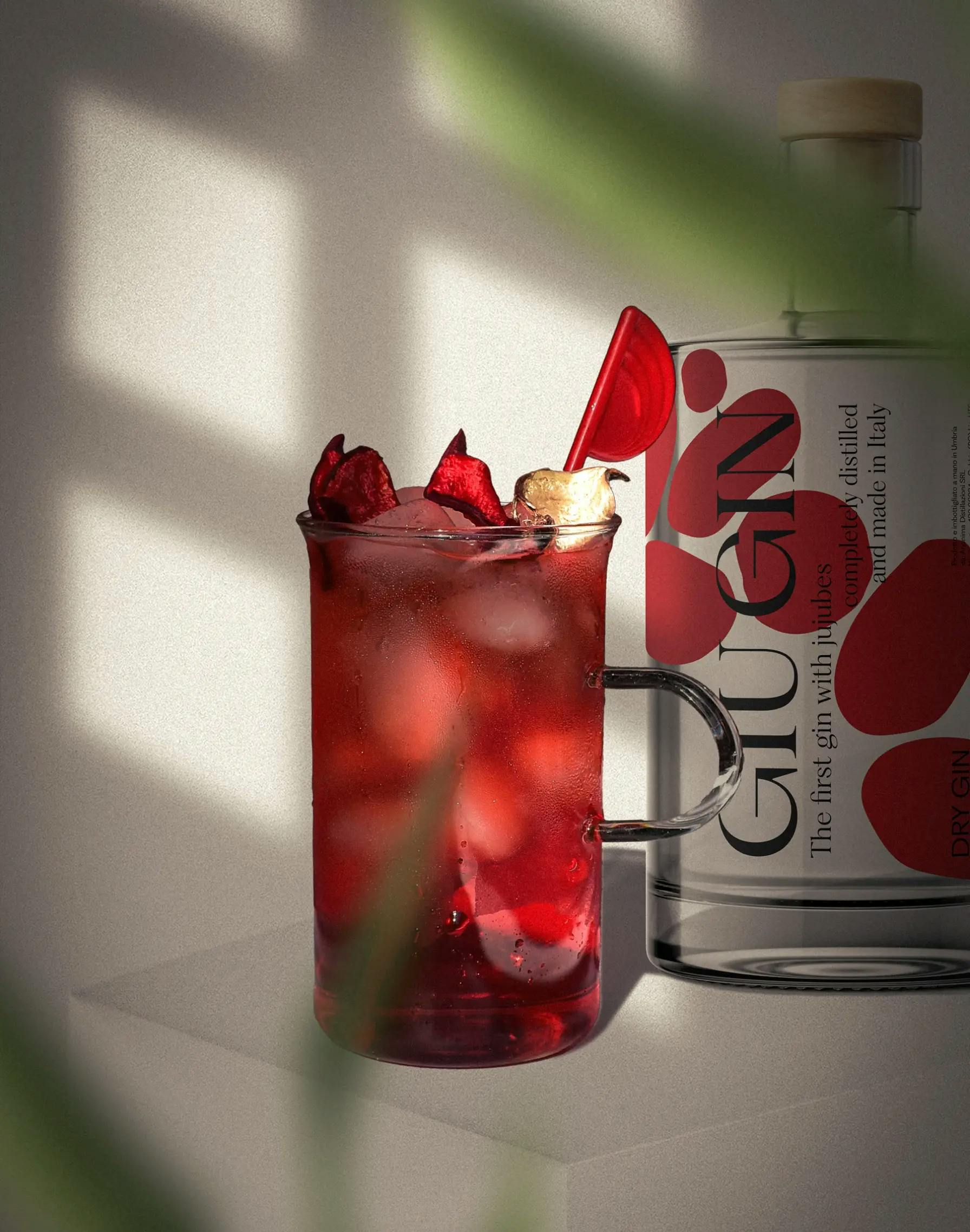 Studio 9 7/6 project 2023 giu gin packagin wine gin branding identity label and drinks