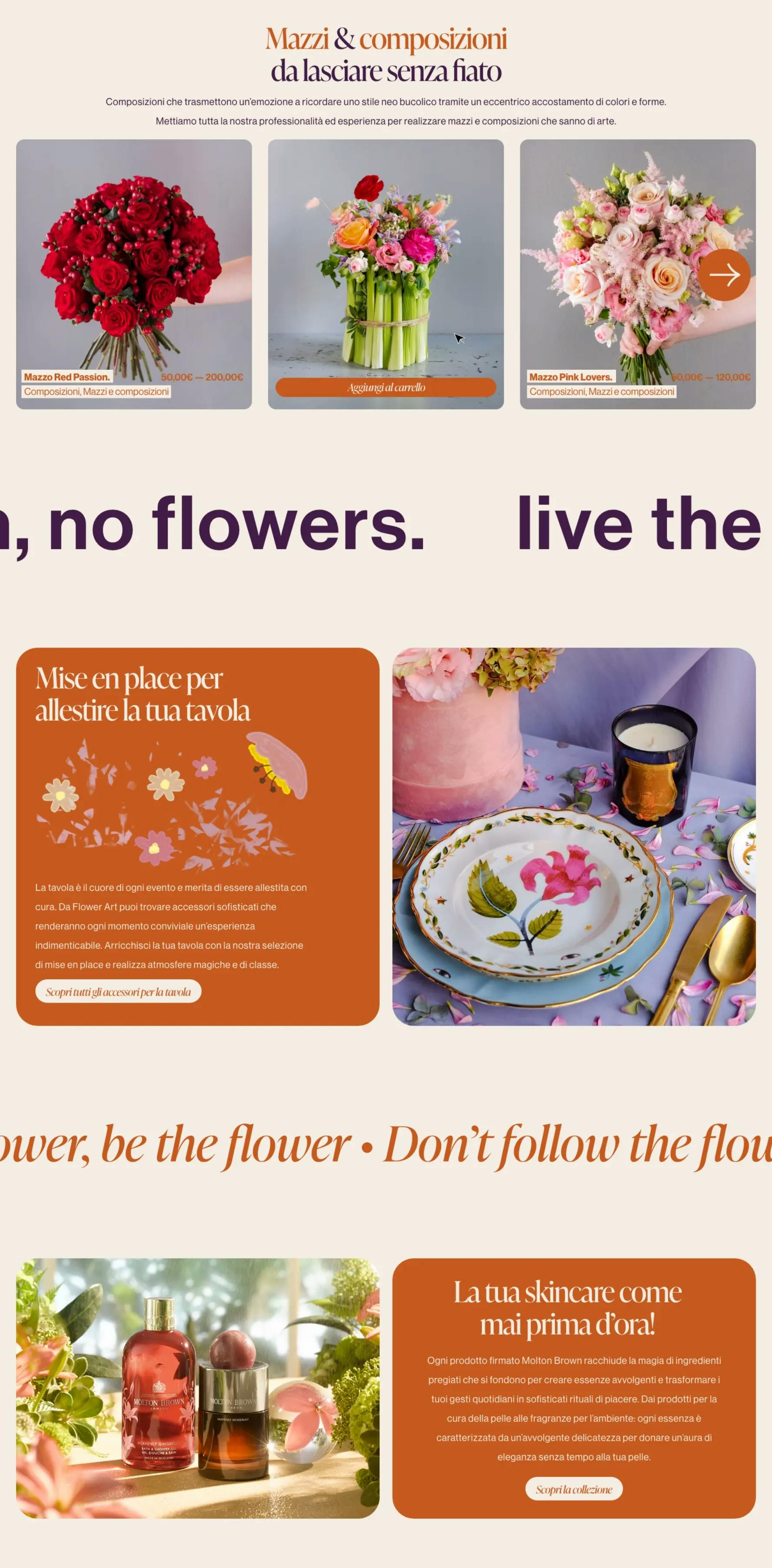 Studio 9 7/6 project e-commerce Flowerart Milano product