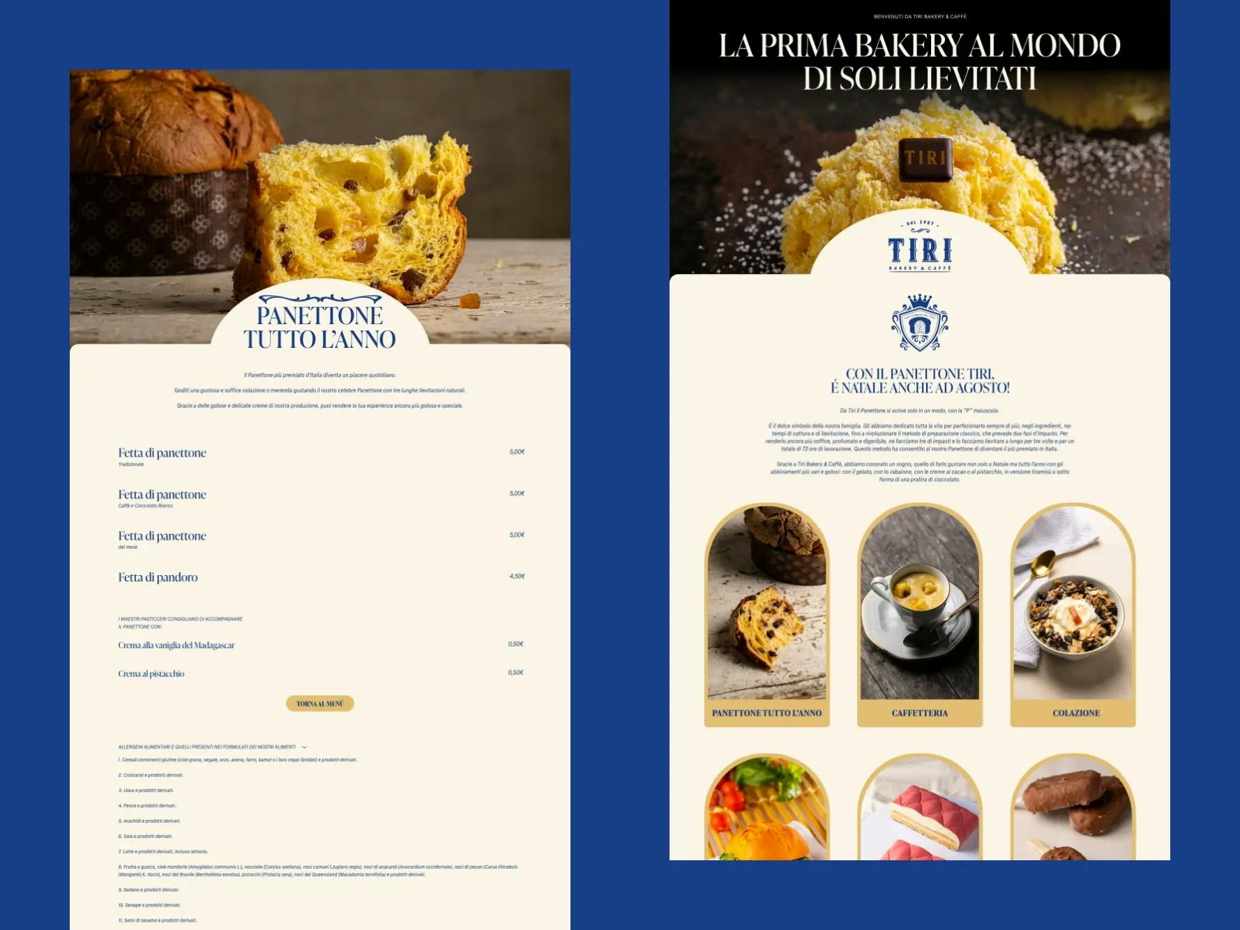 Tiri maestri dei dolci lievitati sito web bakery, ecommerce, webdesign sviluppo
