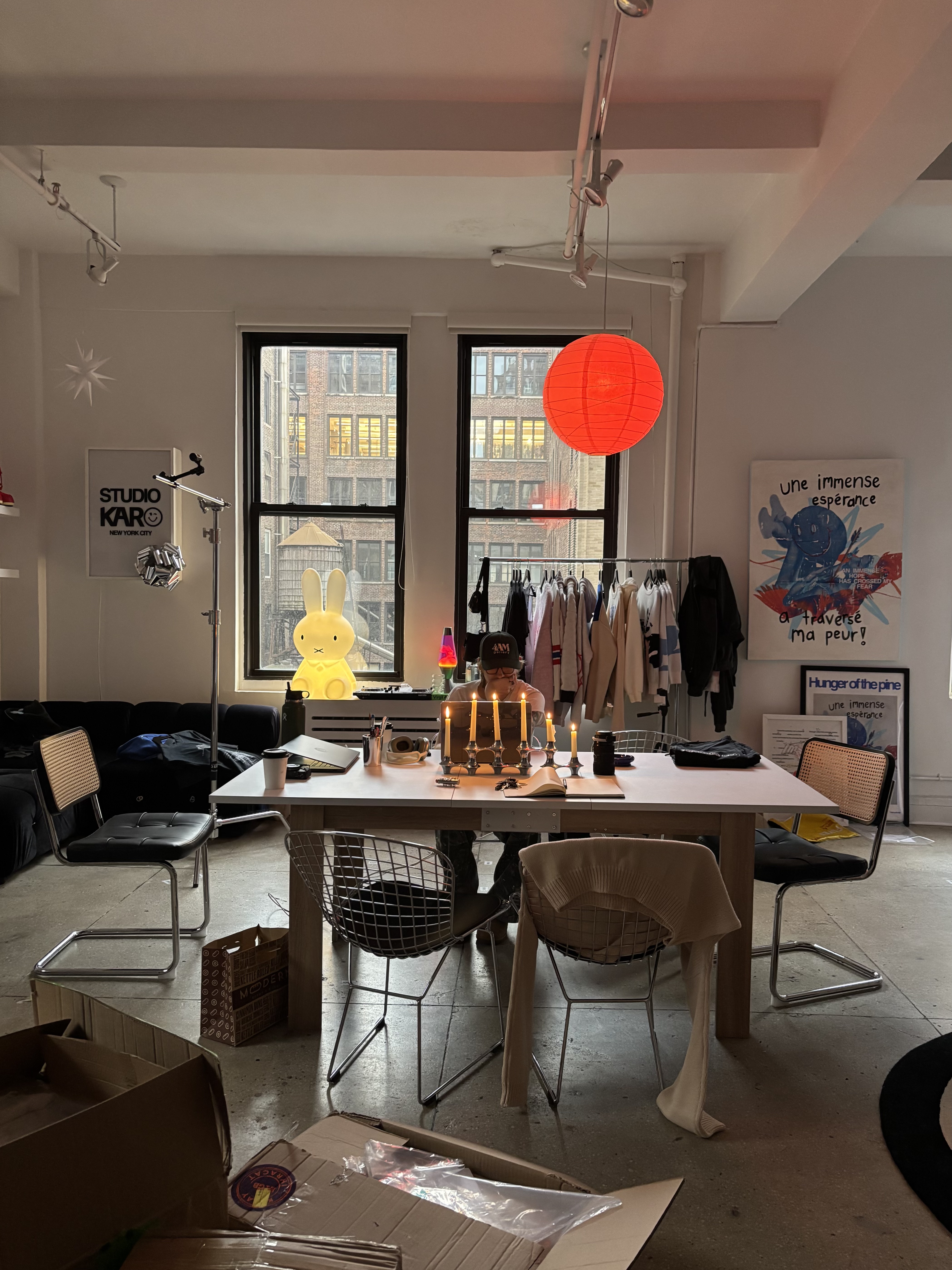 Studio karo - working on computer