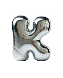 Plastic balloon shaped like the letter K
