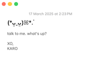 Mac OS note with message