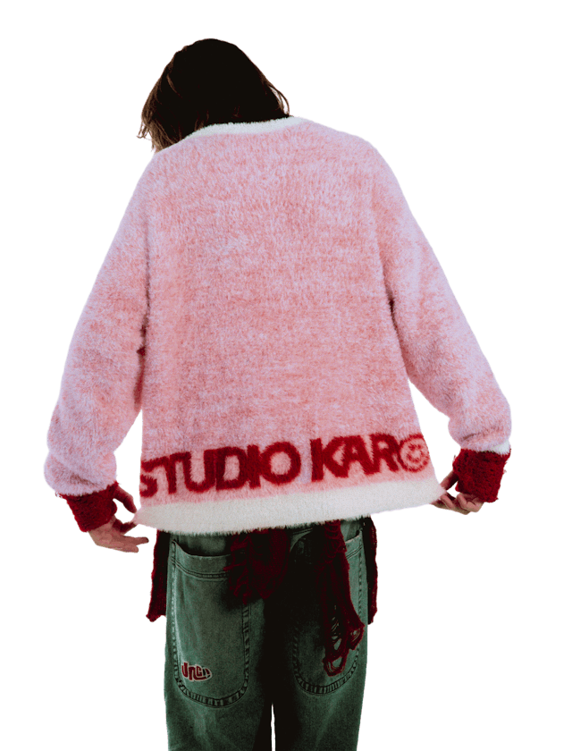 Studio Karo pink sweater with logo