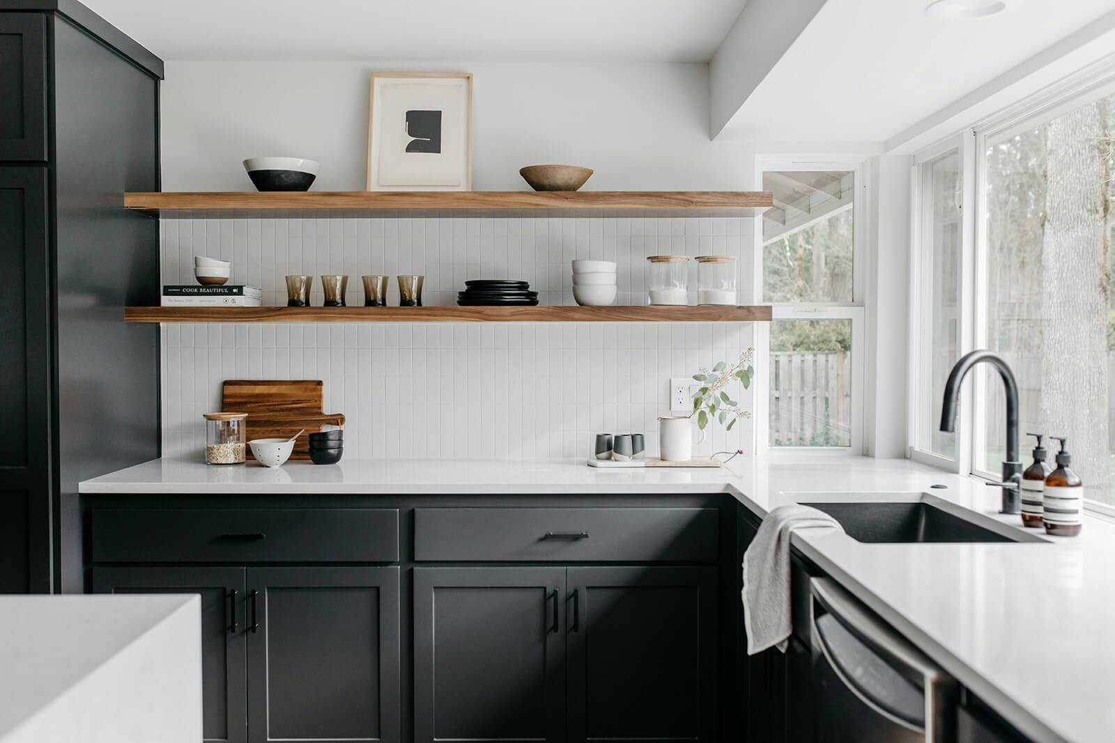 Kitchen sink and shelves