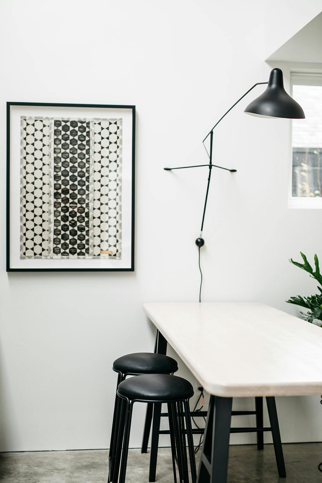 Wall art and lamp