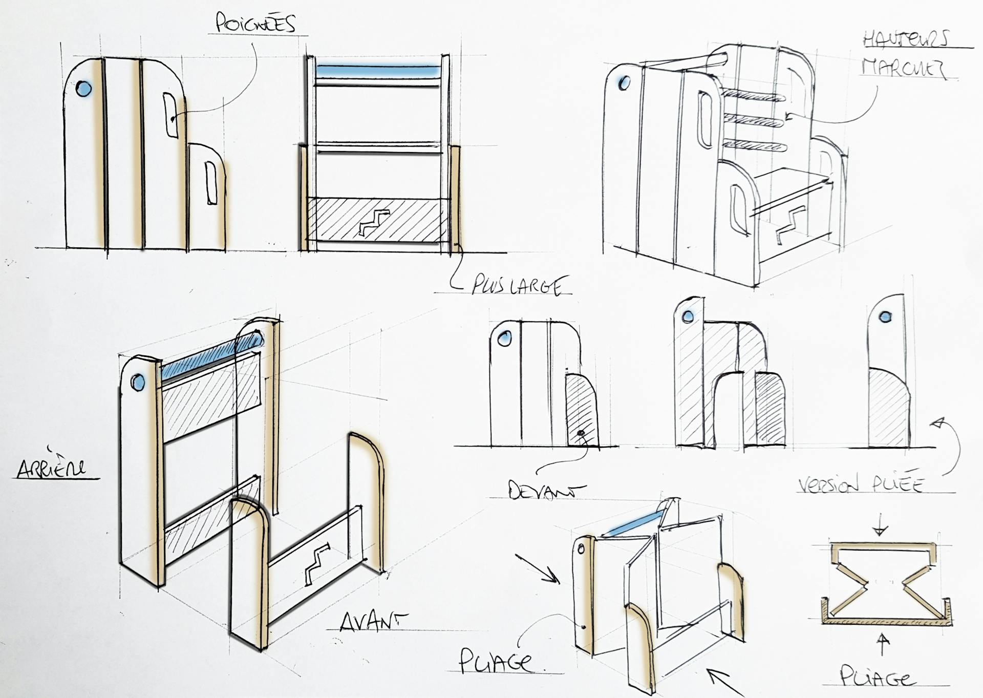 Conceptualisation par un croquis de Lol'Up, la tour Montessori de Lolilo.
