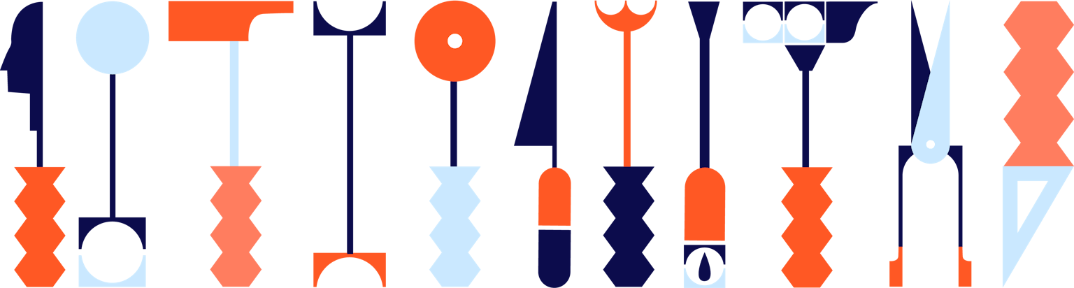 Identité visuelle et patterns d'outils espace de coworking La Khalle.