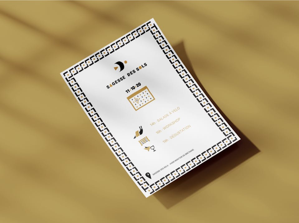 Illustration d'un programme d'une journée au sein du domaine de Sagesse des Sols, utilisant leur nouvelle charte graphique.