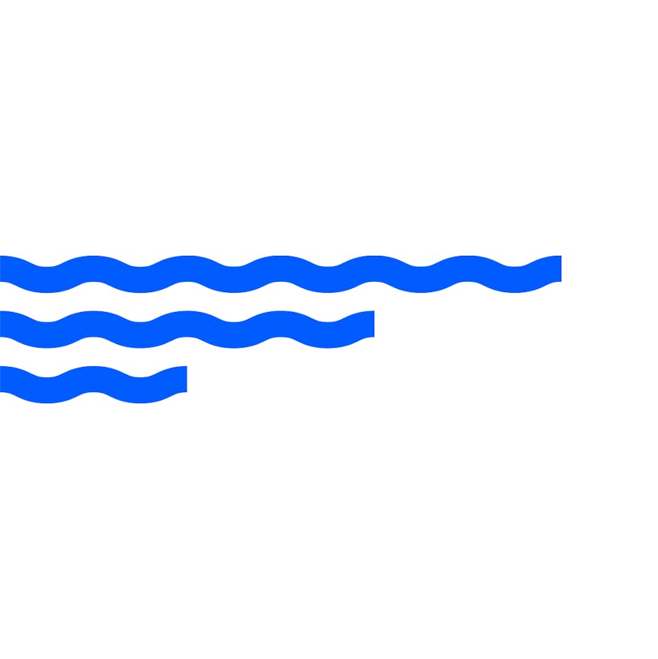 Illustration simple et géométrique en forme de vagues, issue du design de marque réalisé par Studio Katra.