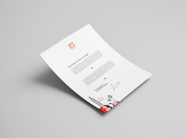 Mockup d'une mise en page à l'aide de glyphes de Jeanne Malivel.