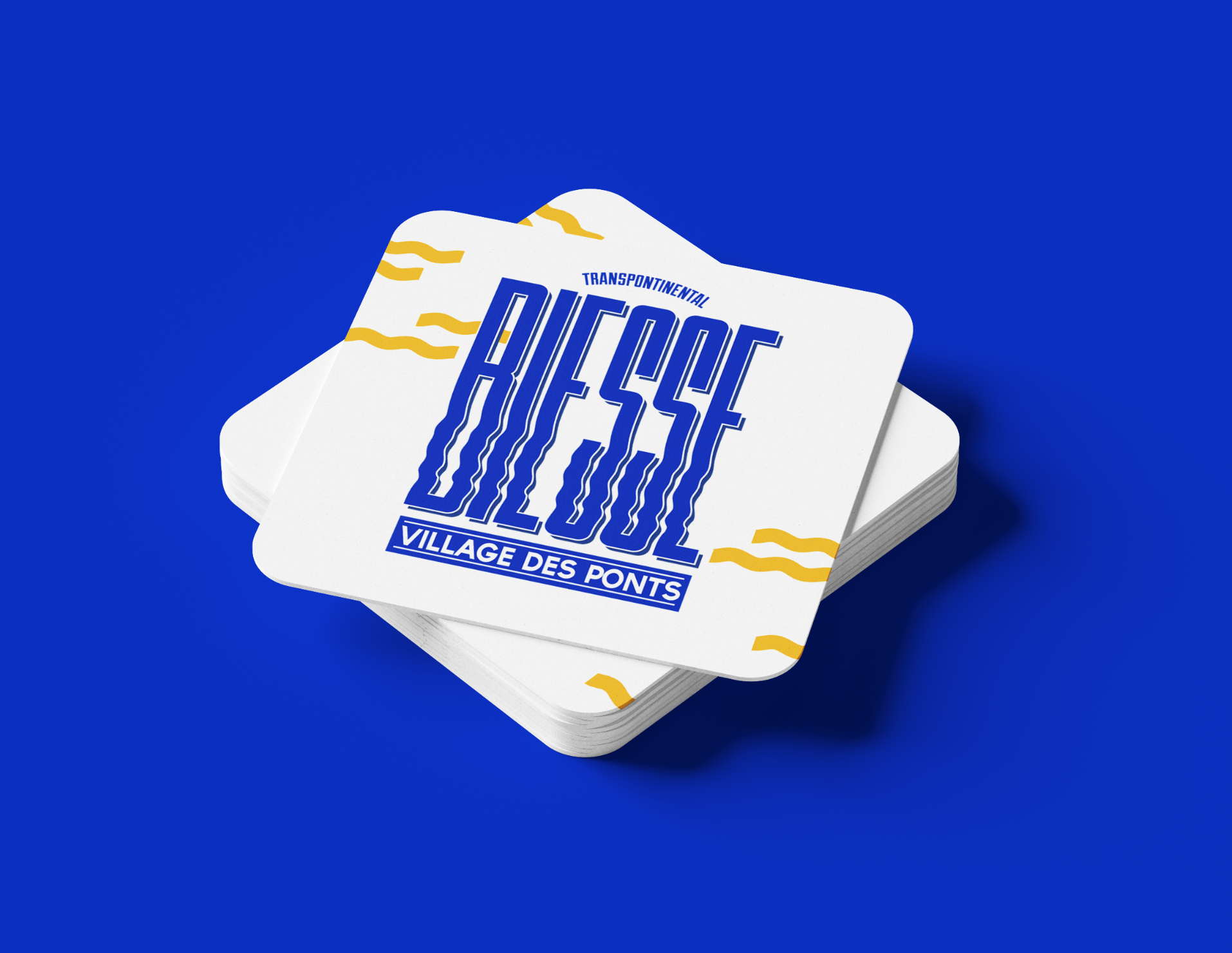 Dessous de verre aux couleurs de la nouvelle charte graphique rue Biesse Nantes.