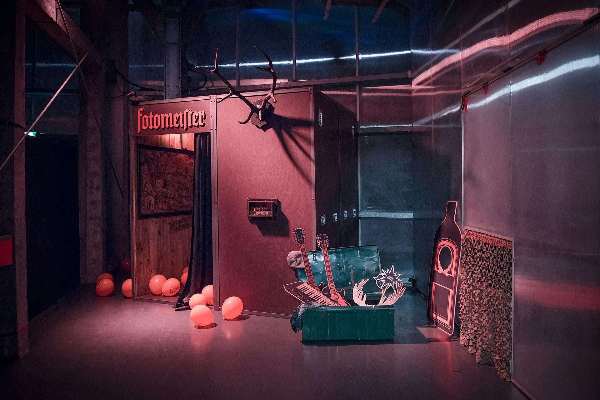 La scénographie du photomaton Jägermeister au Stereolux une fois terminée.