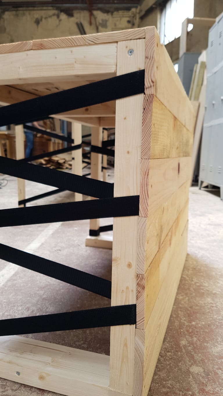 Focus sur l'un des assemblages de bois de SPOT 2017.