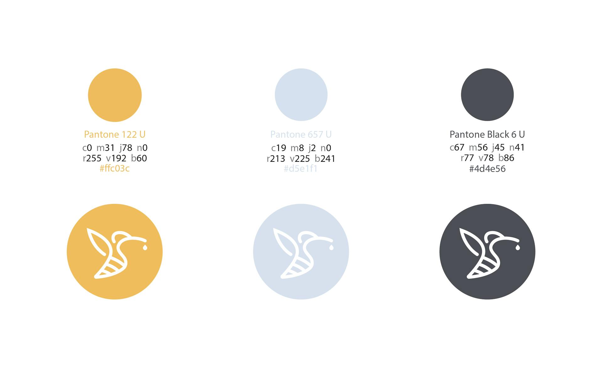Codes colorimétriques issus de la nouvelle identité de marque du Sillon Bio.