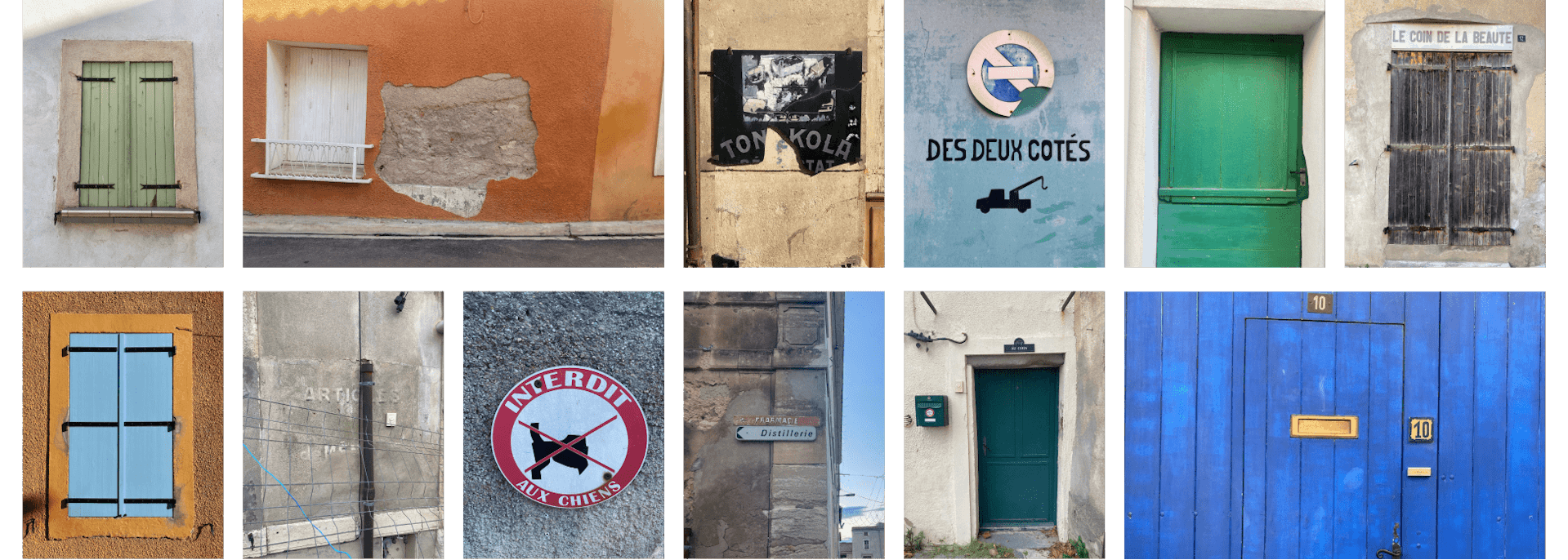 De nombreux volets fermés au sein de la ville d'Argeliers, laissant penser que la ville est inhabitée.