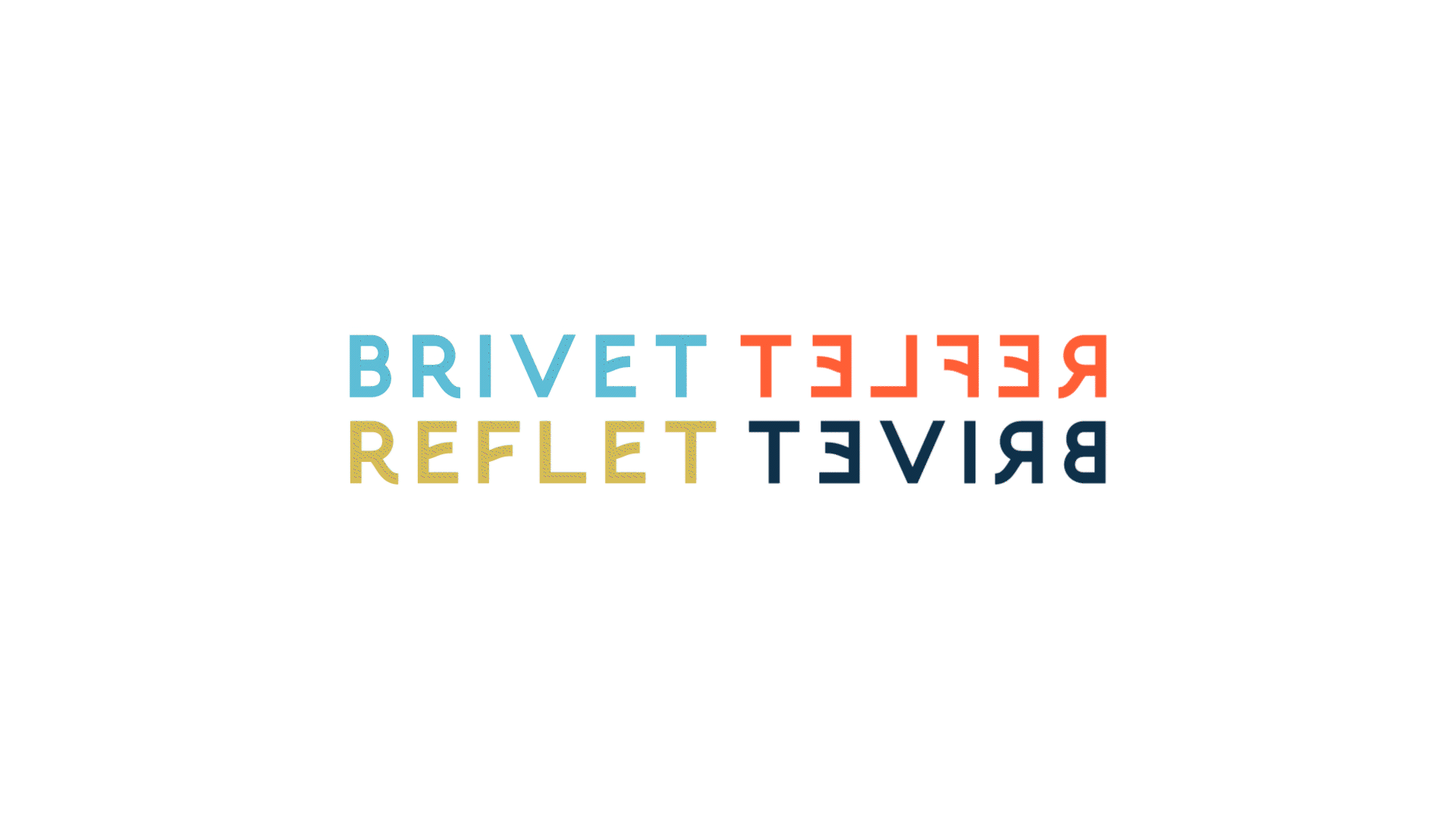 GIF jeu de mouvement typographique fait avec les mots "Brivet" et "Reflet"