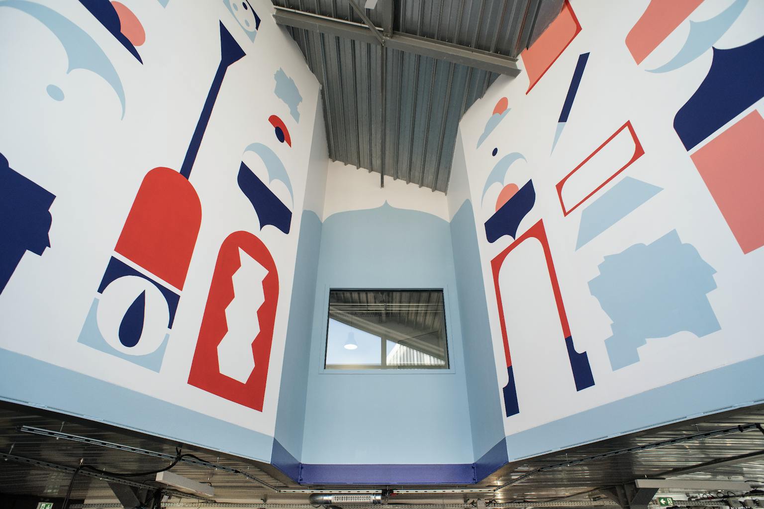 Identité visuelle et fresque murale d'intérieur pour l'espace de coworking La Khalle.