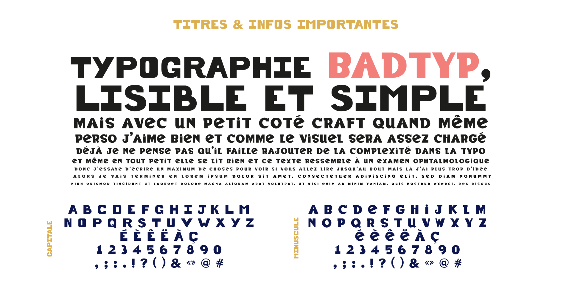 Typographie BadTyp, la font de la charte éditoriale de l'édition 2023 du V and B Fest.