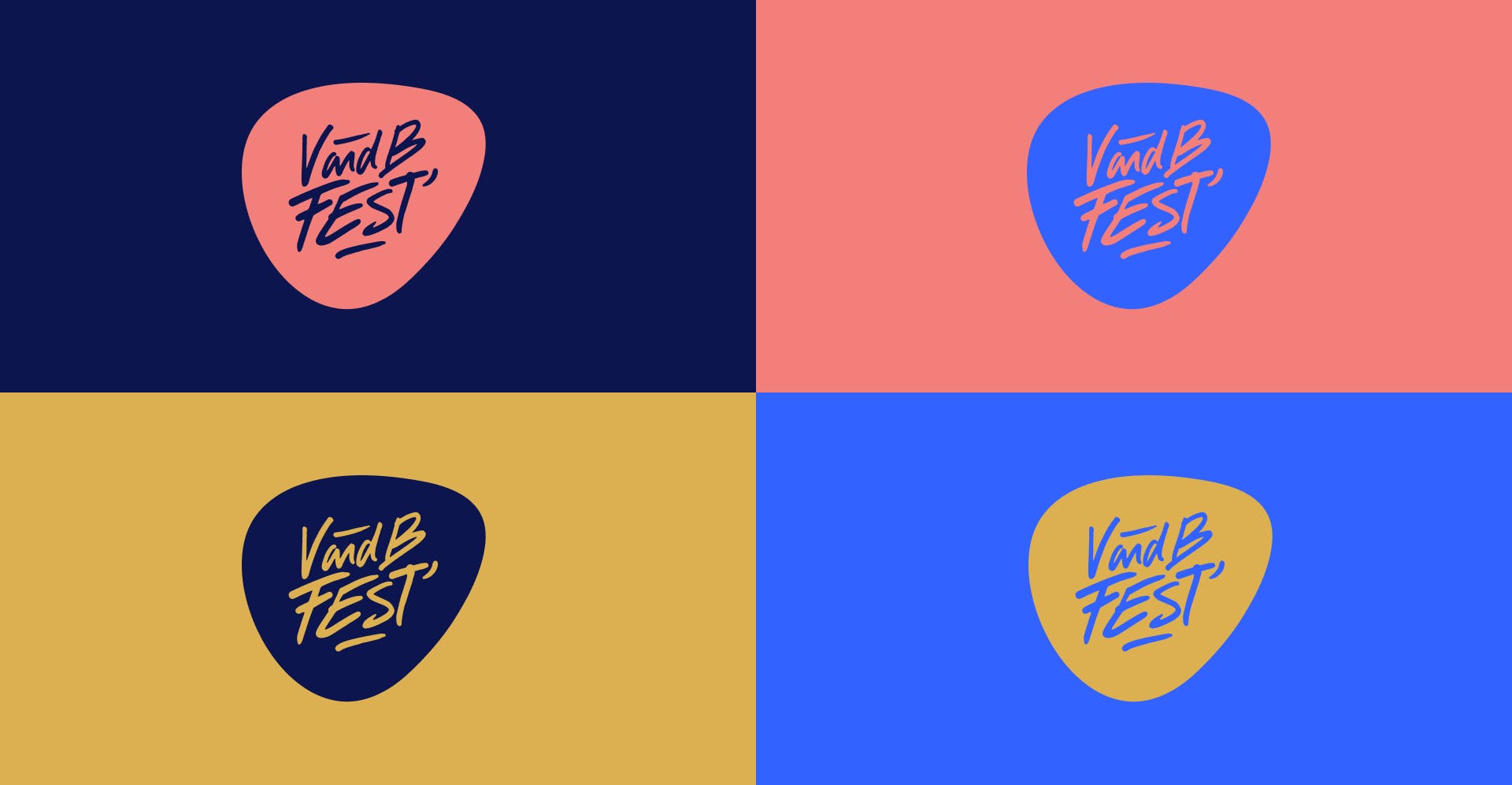 Le logo du V and B Fest décliné selon la nouvelle palette colorimétrique de l'édition 2023.