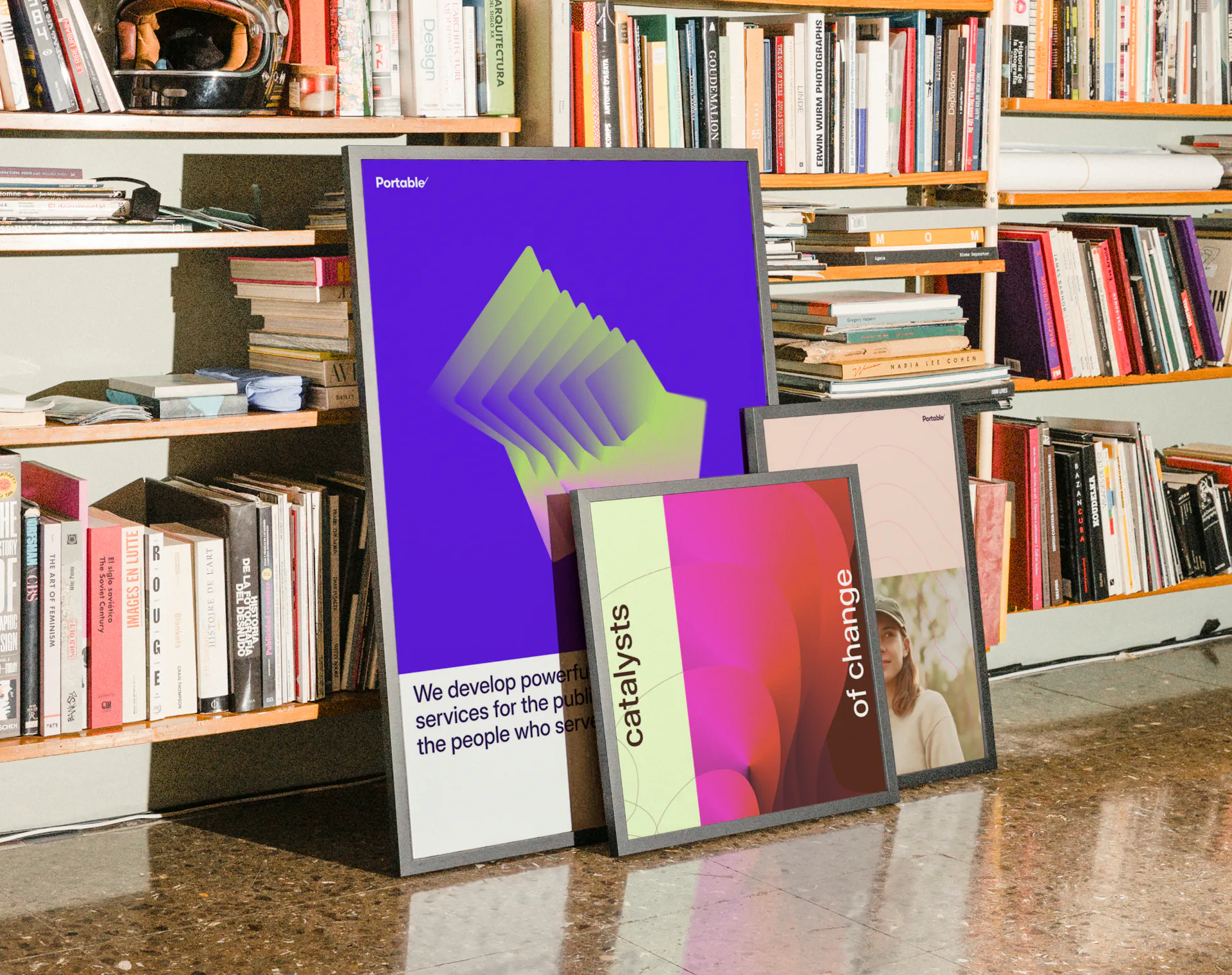 Redesign of Portable's visual language to express the strategic narrative 'catalyst of change'