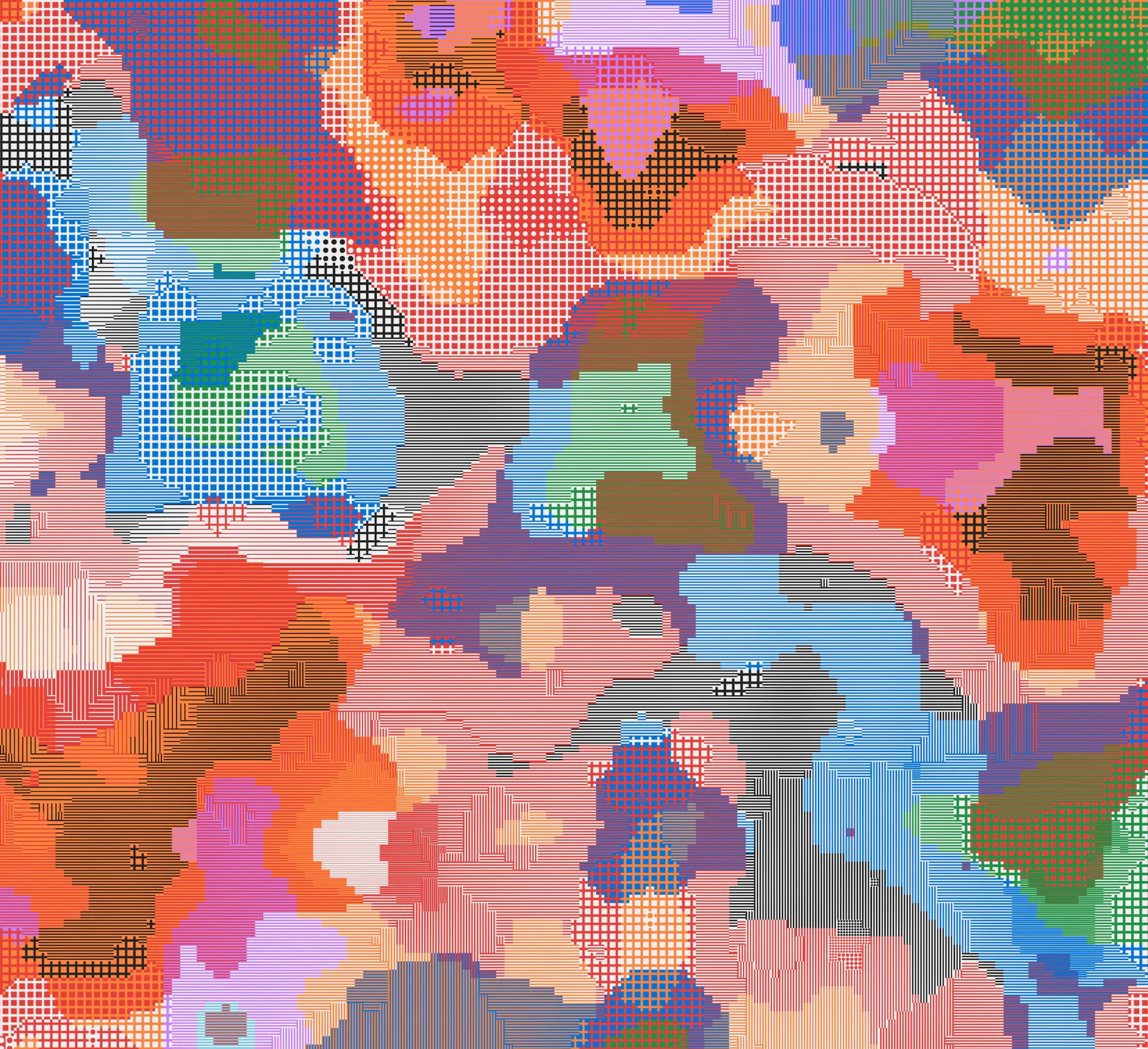 A visual identity for NCM's 'AI Summit' which is based on a generative pattern using p5