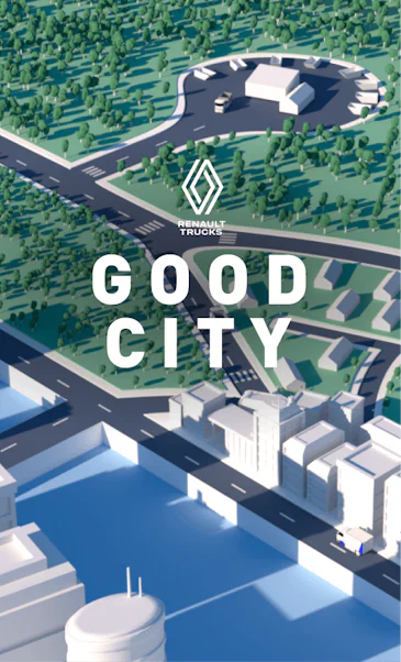 Visual for Renault Trucks Good City project: 3d colored city