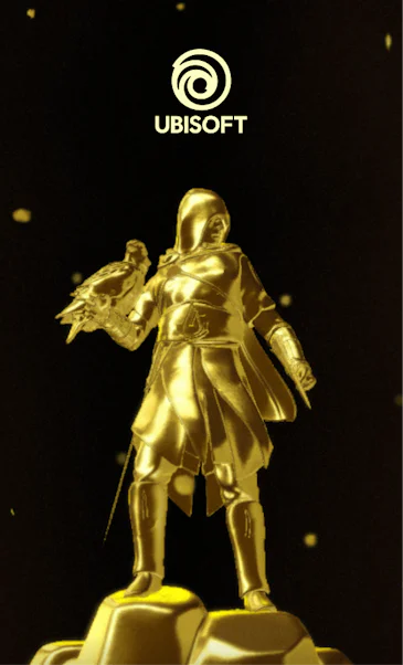 Visual for Ubisoft project: gold statue of assassin's creed