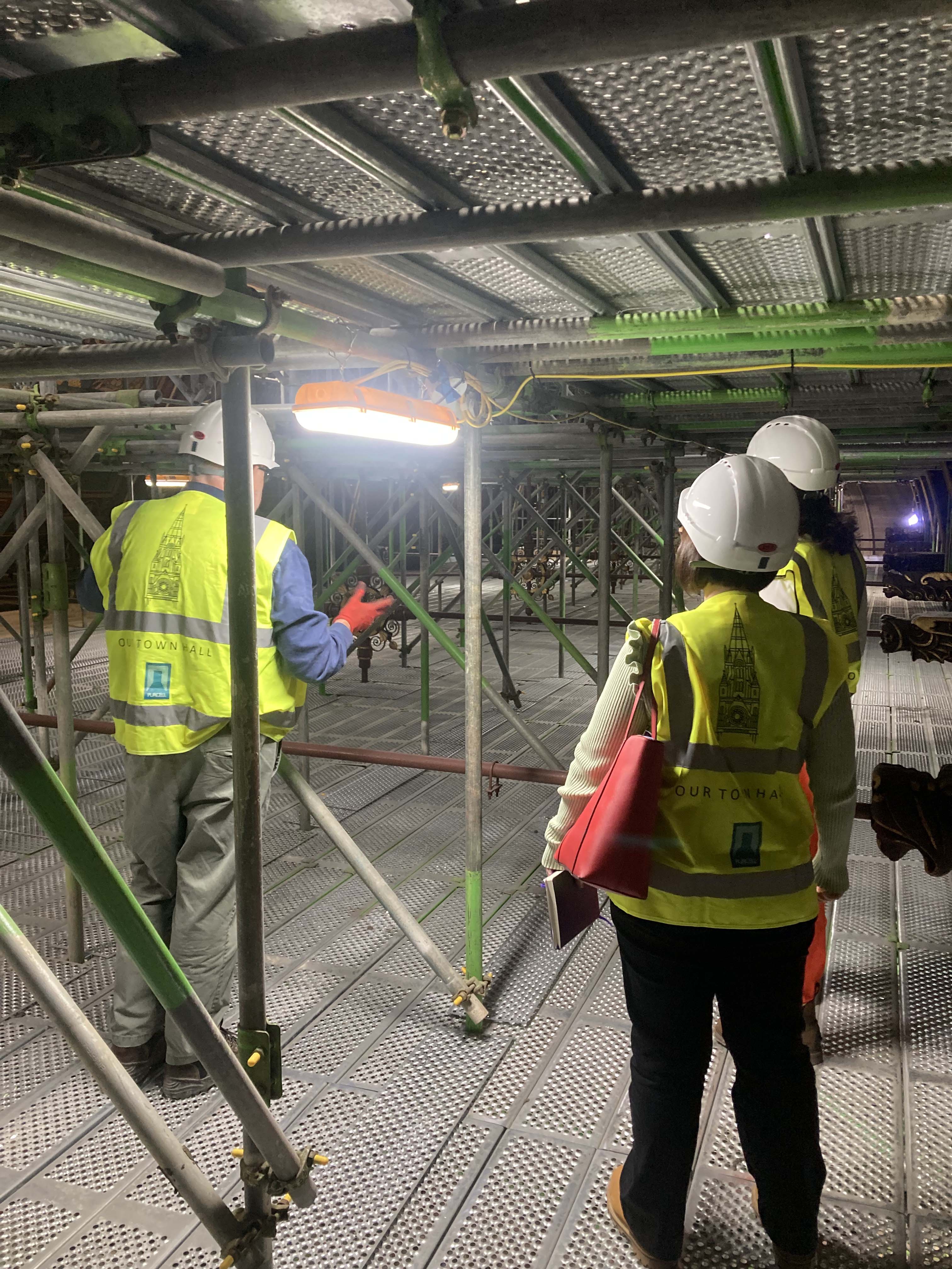 Construction workers on-site.