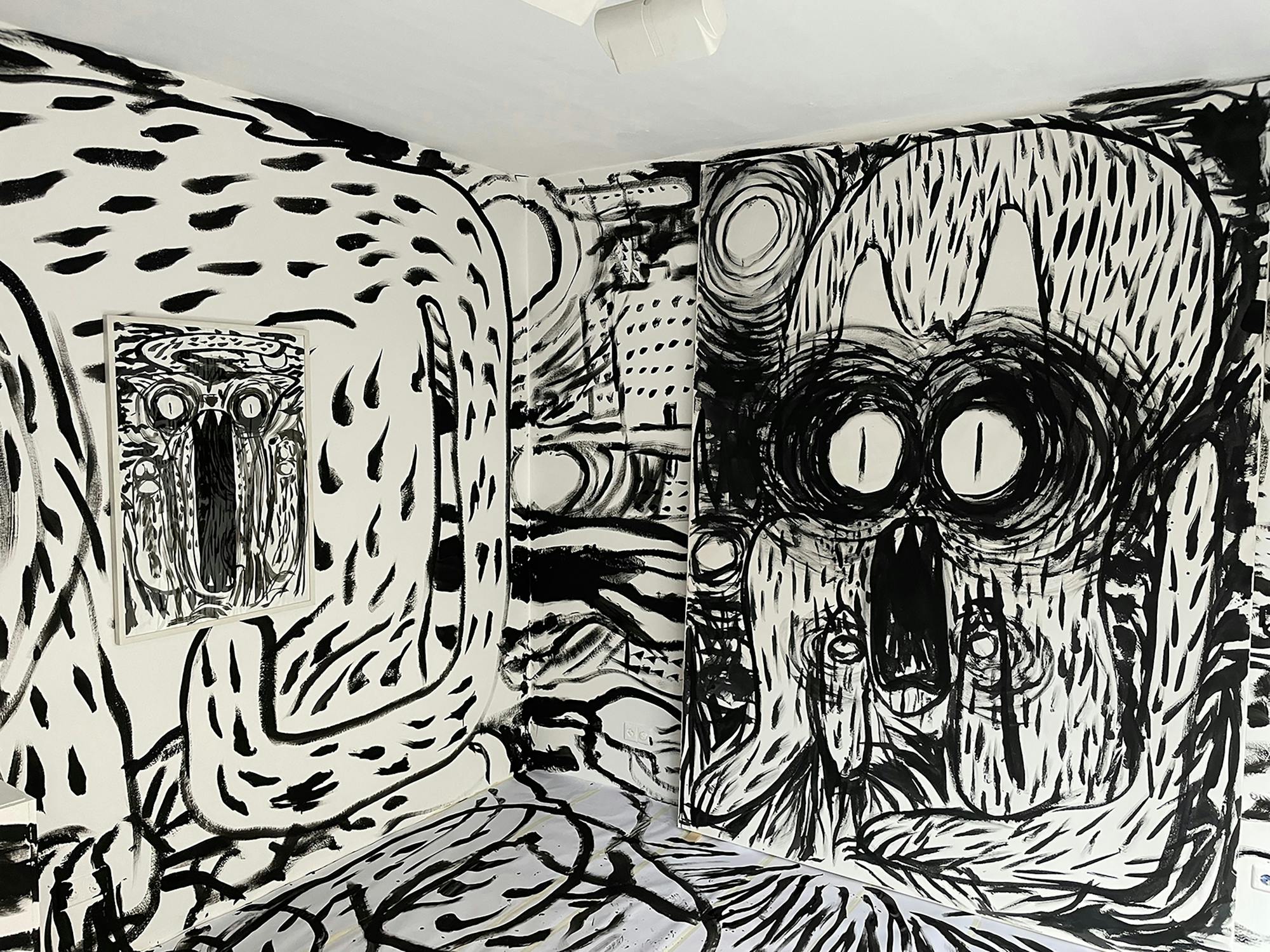 Markus Vater, Dark Dogs Frightened Cats, Installation View, Z3-Contemporaries, Schwäbisch-Hall, 2023